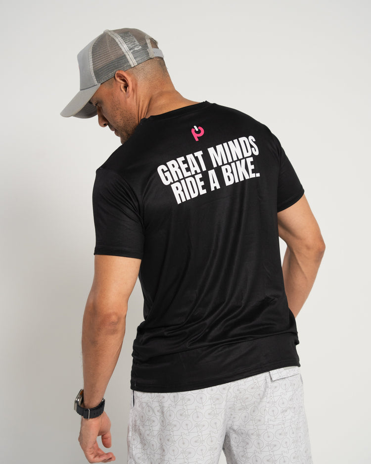 Comfort Men's "Great minds Ride a Bike" T-Shirt Black