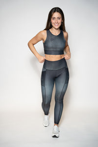 Comfort High Waist Legging Tie Dye Black