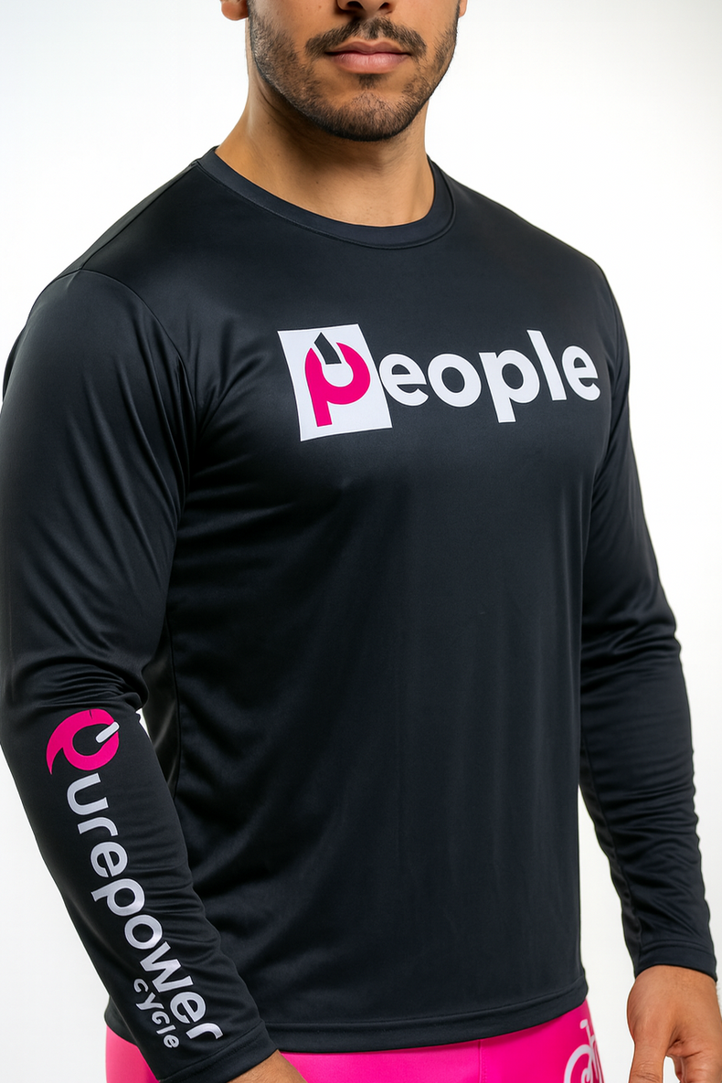 Men's UPF 50+ Long Sleeve Black People