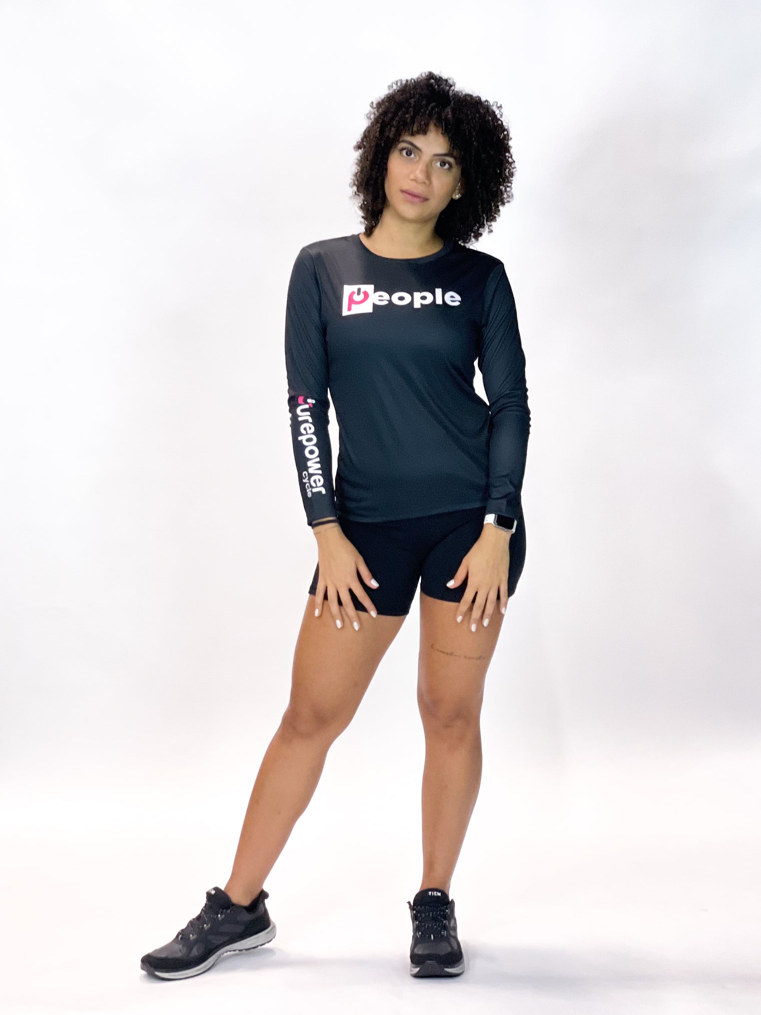 Women's UPF 50+ Long Sleeve Black "PEOPLE"