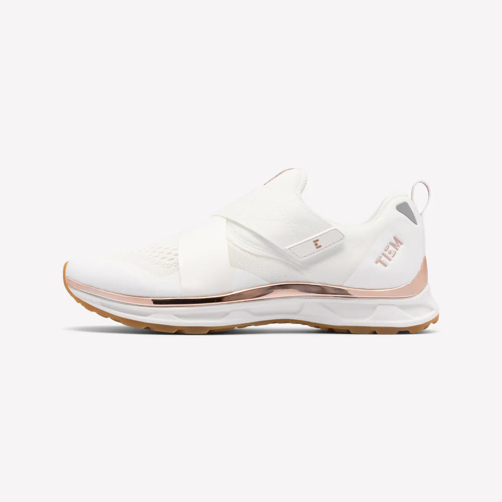 TIEM SLIPSTREAM - WHITE/ROSE GOLD INDOOR AND OUTDOOR CYCLING SHOES