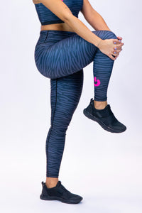 Performance High Waist Leggings Black Animal Stripe