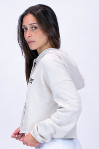 Purepower Crop Hoodie Beige