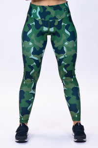 Performance High Waist Leggings Camo Green