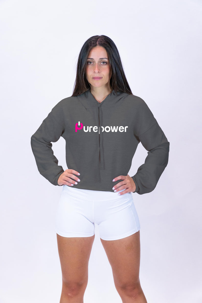 Purepower Crop Hoodie Gray