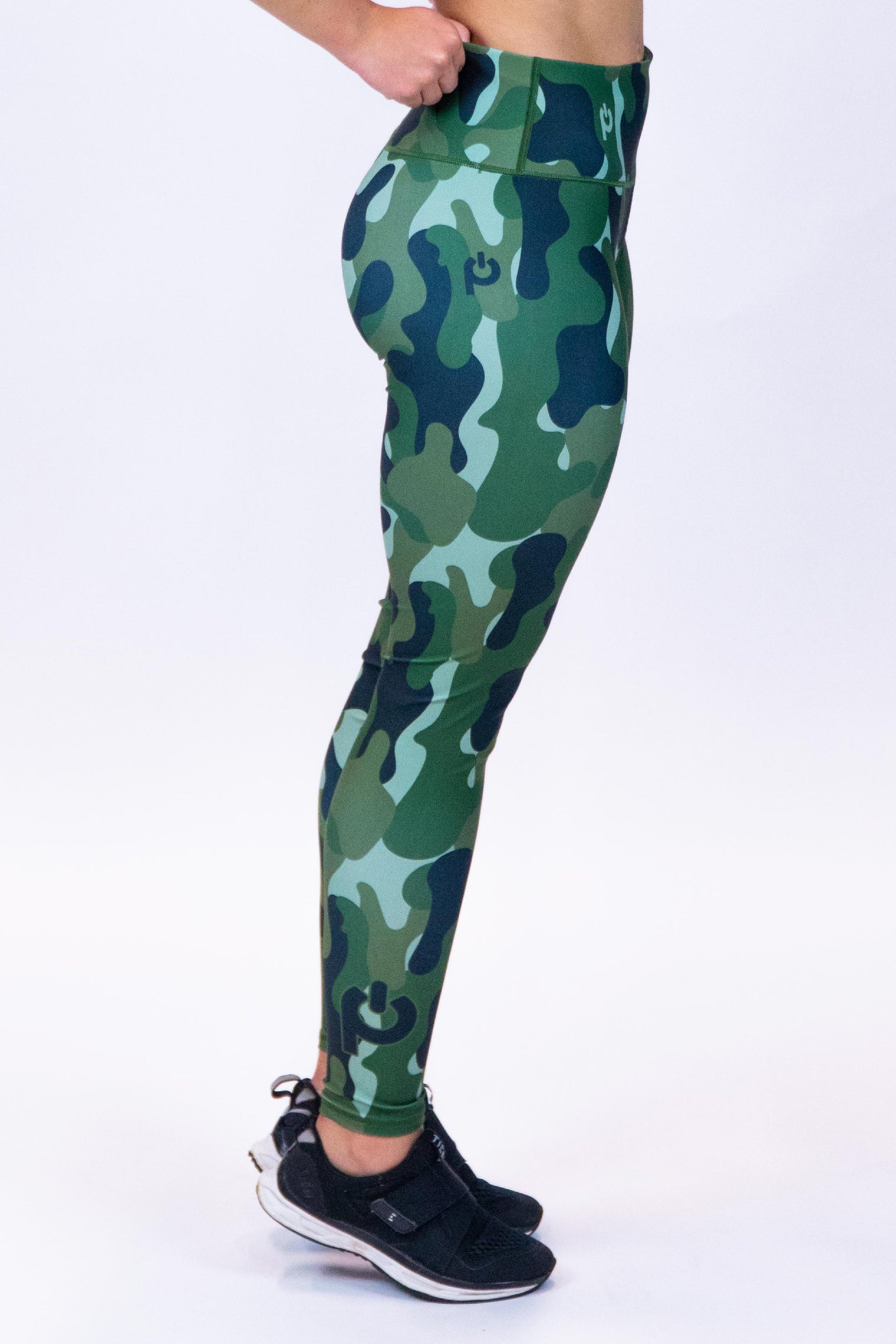 Performance High Waist Leggings Camo Green