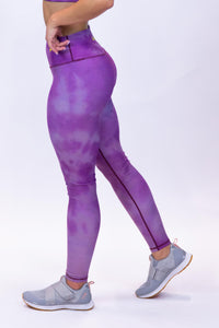 Performance High Waist Leggings Tie Dye Sangria