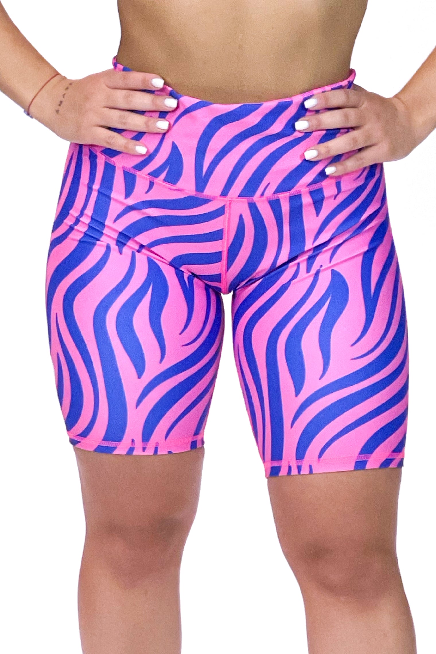 Women's Sport Bikers Pink/Blue Tiger