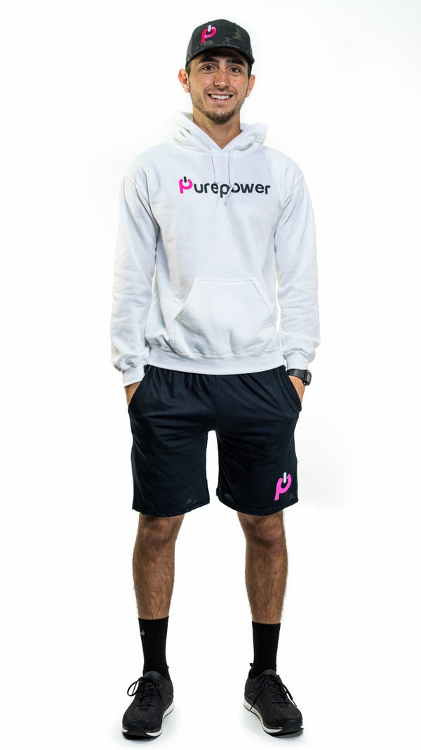 🚲 PurePower Cycle | Men's White Hoodie | Best price 2021