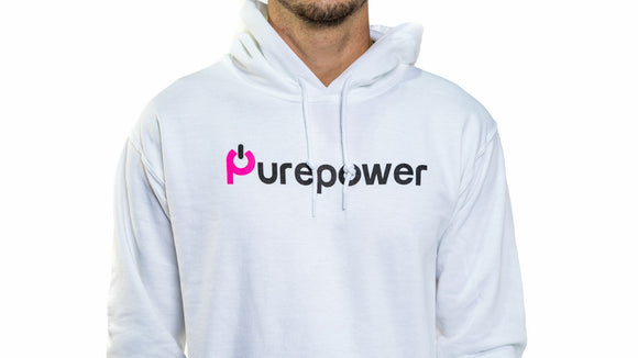 🚲 PurePower Cycle | Men's White Hoodie | Best price 2021